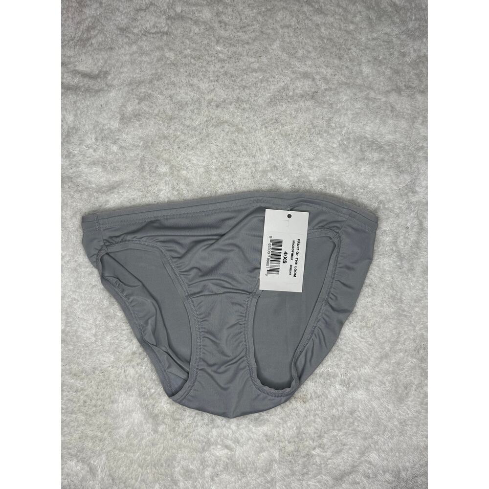 NWT Fruit of the Loom Microfiber Bikini Panty Gray Size 4/XS